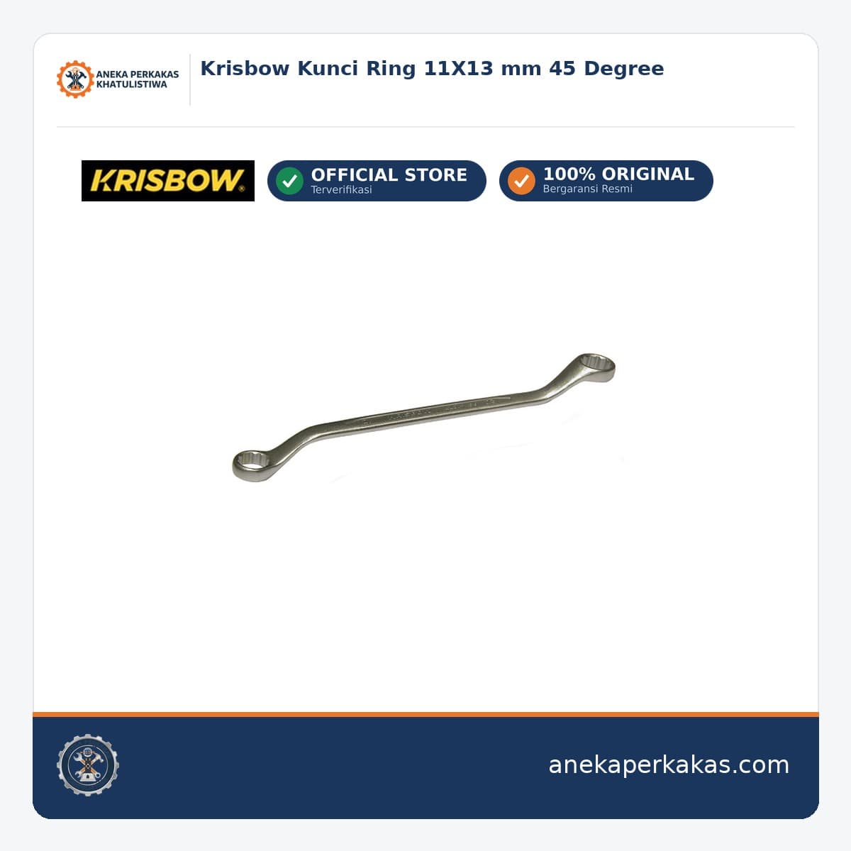Krisbow Kunci Ring 11X13 mm 45 Degree