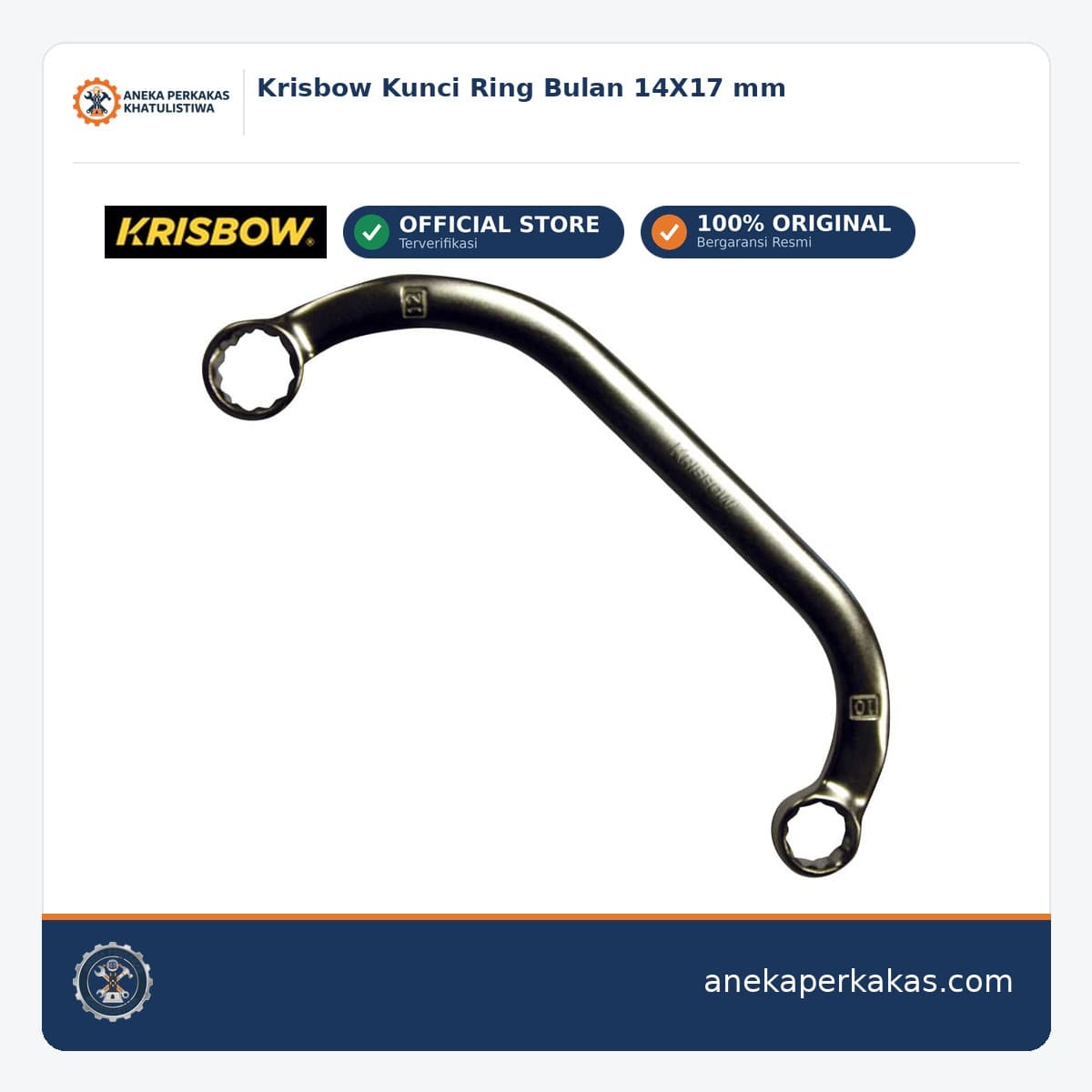 Krisbow Kunci Ring Bulan 14X17 mm