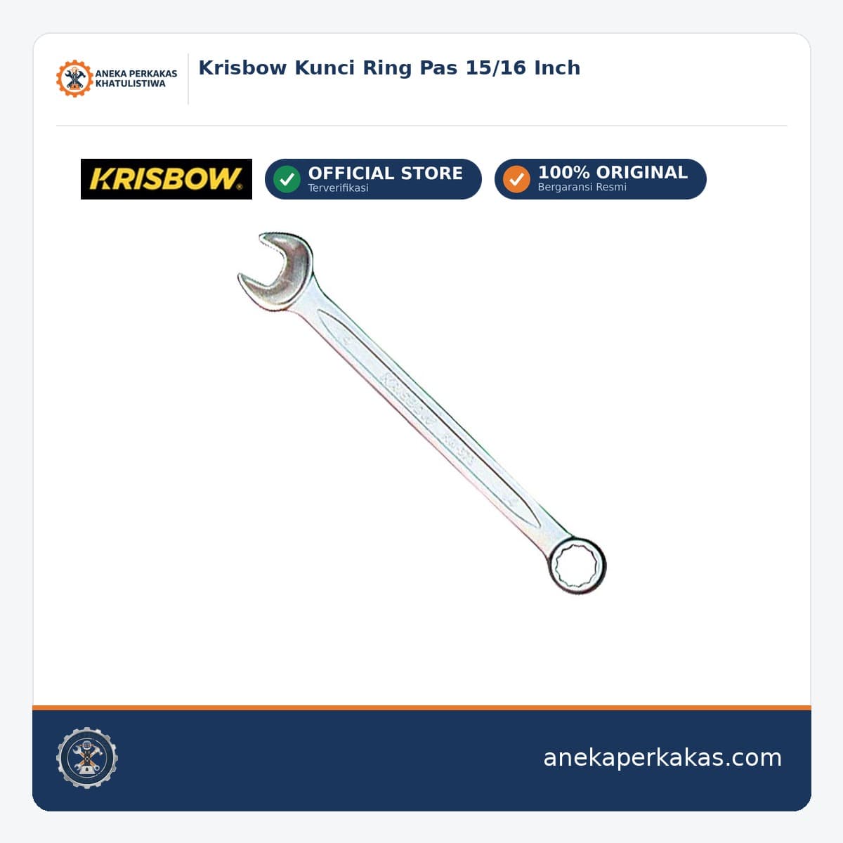 Krisbow Kunci Ring Pas 15/16 Inch