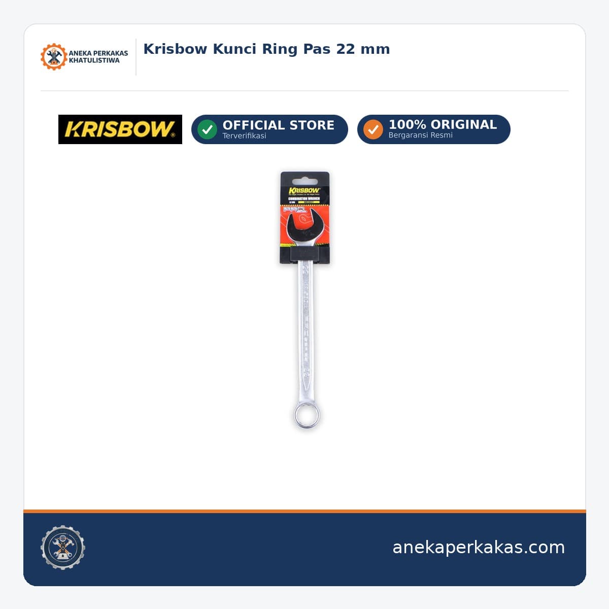 Krisbow Kunci Ring Pas 22 mm