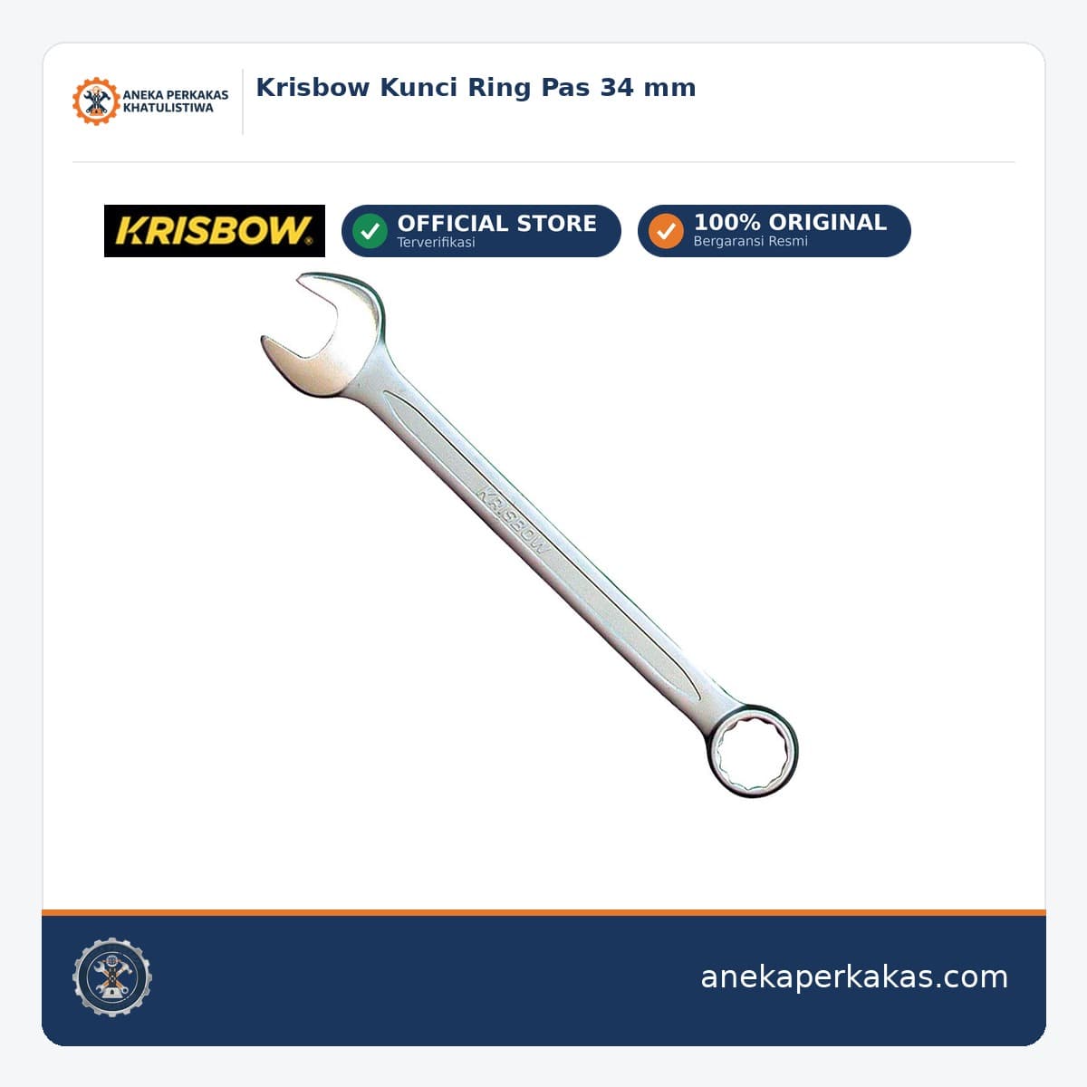 Krisbow Kunci Ring Pas 34 mm