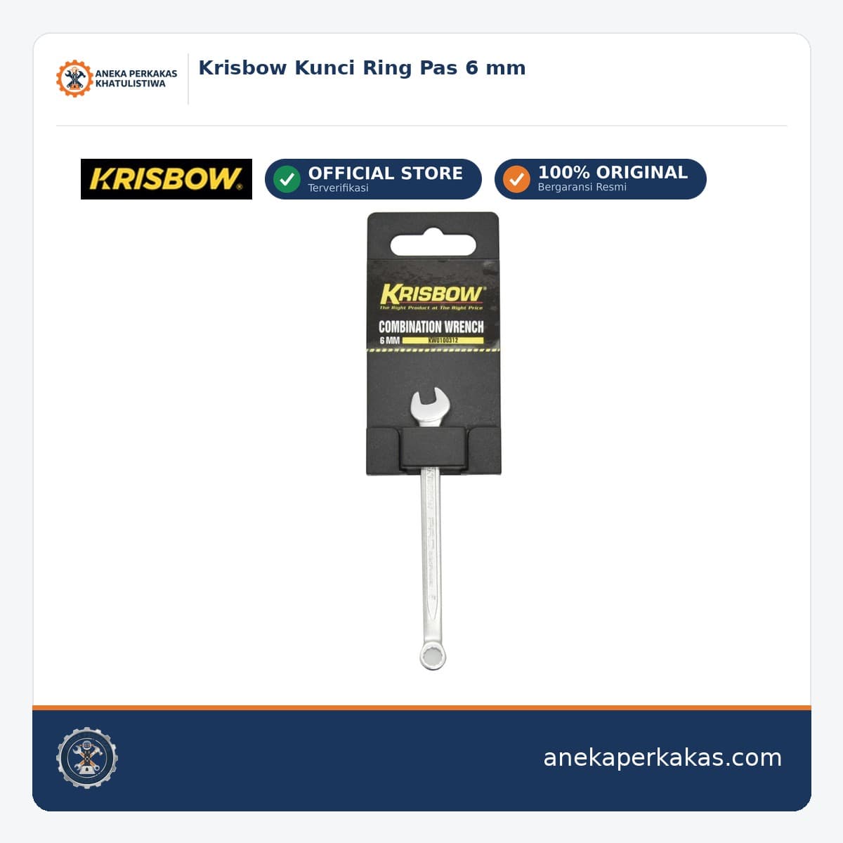 Krisbow Kunci Ring Pas 6 mm