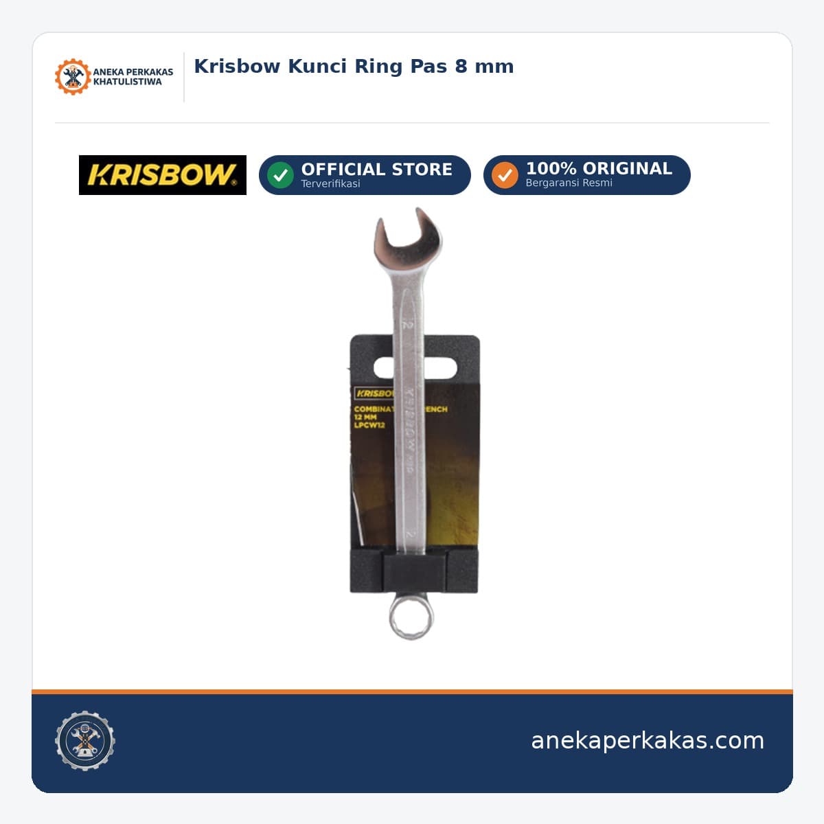 Krisbow Kunci Ring Pas 8 mm