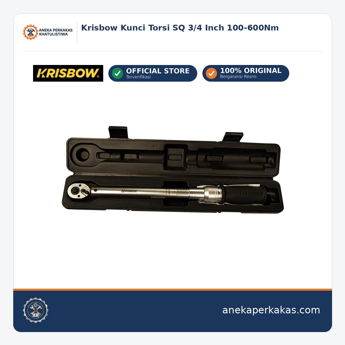Krisbow Kunci Torsi SQ 3/4 Inch 100-600Nm
