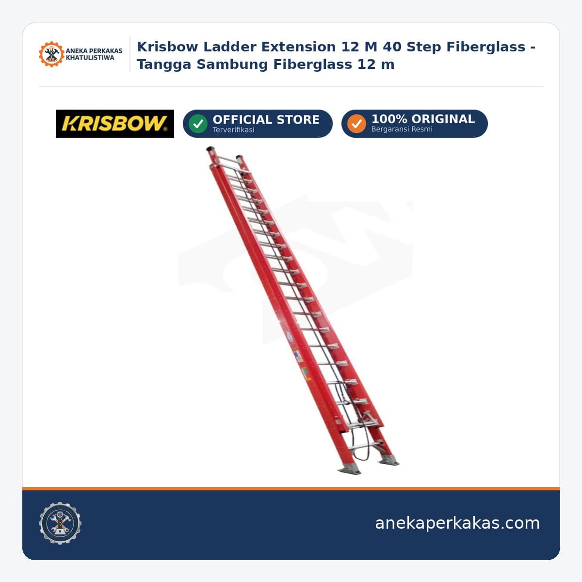 Krisbow Ladder Extension 12 M 40 Step Fiberglass - Tangga Sambung Fiberglass 12 m