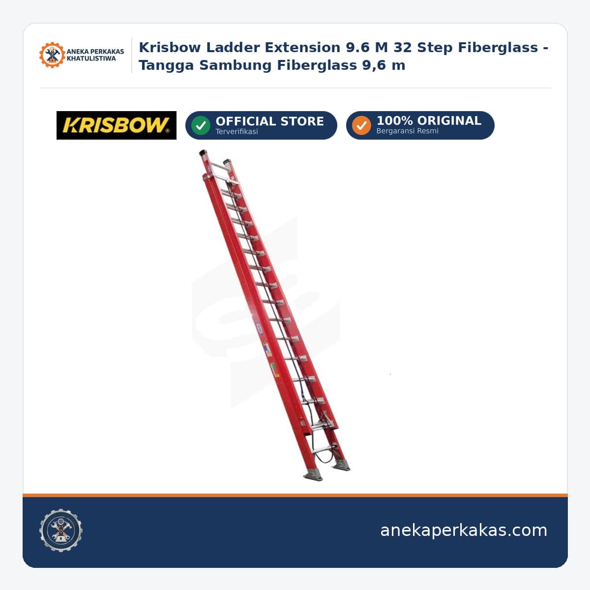 Krisbow Ladder Extension 9.6 M 32 Step Fiberglass - Tangga Sambung Fiberglass 9,6 m