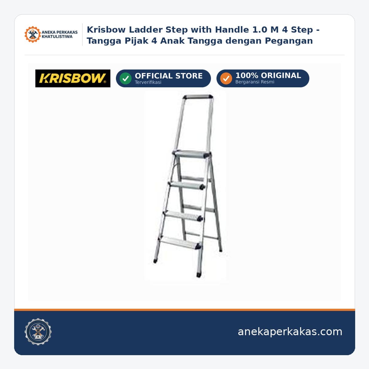 Krisbow Ladder Step with Handle 1.0 M 4 Step - Tangga Pijak 4 Anak Tangga dengan Pegangan