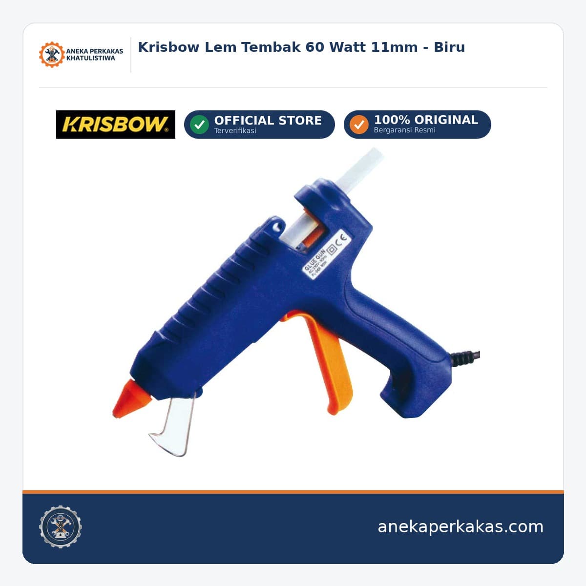 Krisbow Lem Tembak 60 Watt 11mm - Biru