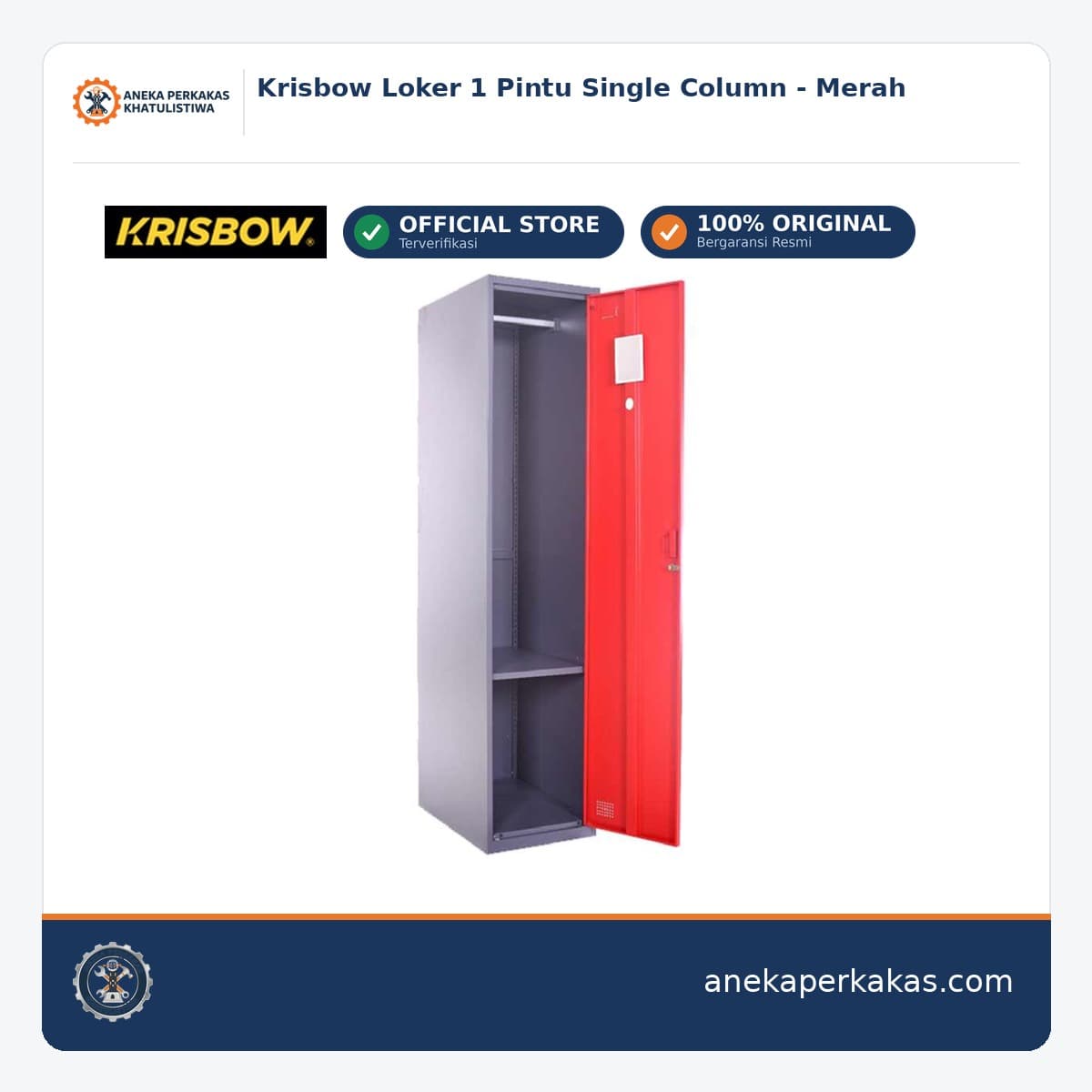 Krisbow Loker 1 Pintu Single Column - Merah