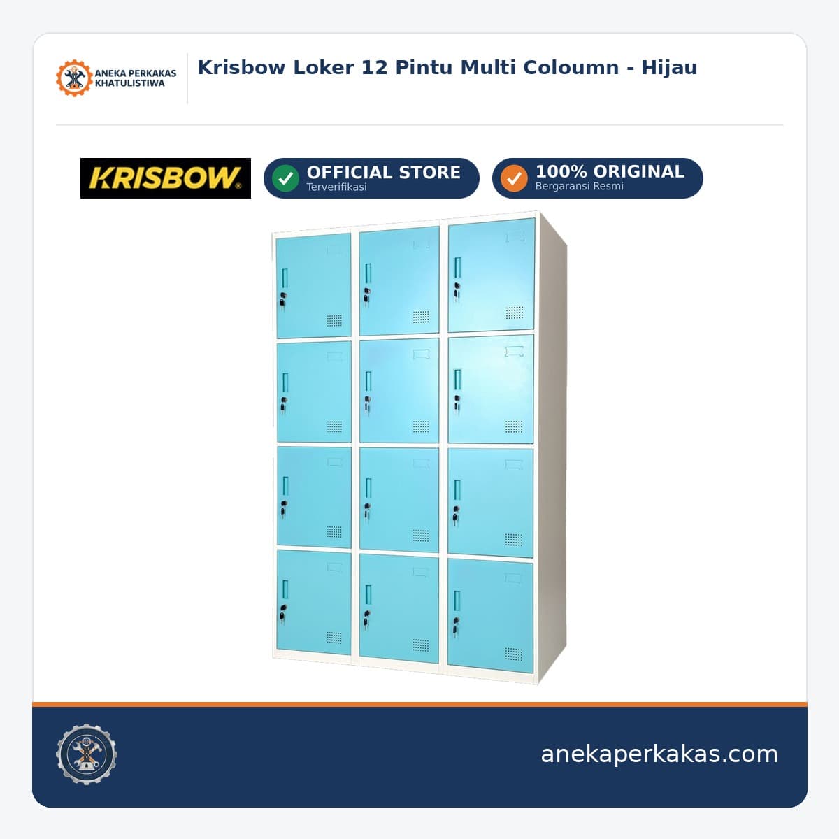 Krisbow Loker 12 Pintu Multi Coloumn - Hijau