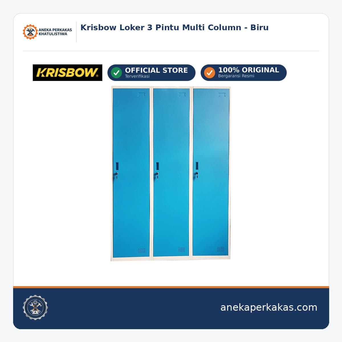 Krisbow Loker 3 Pintu Multi Column - Biru