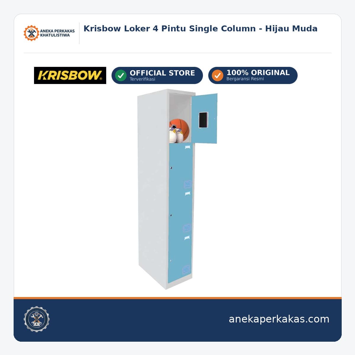 Krisbow Loker 4 Pintu Single Column - Hijau Muda