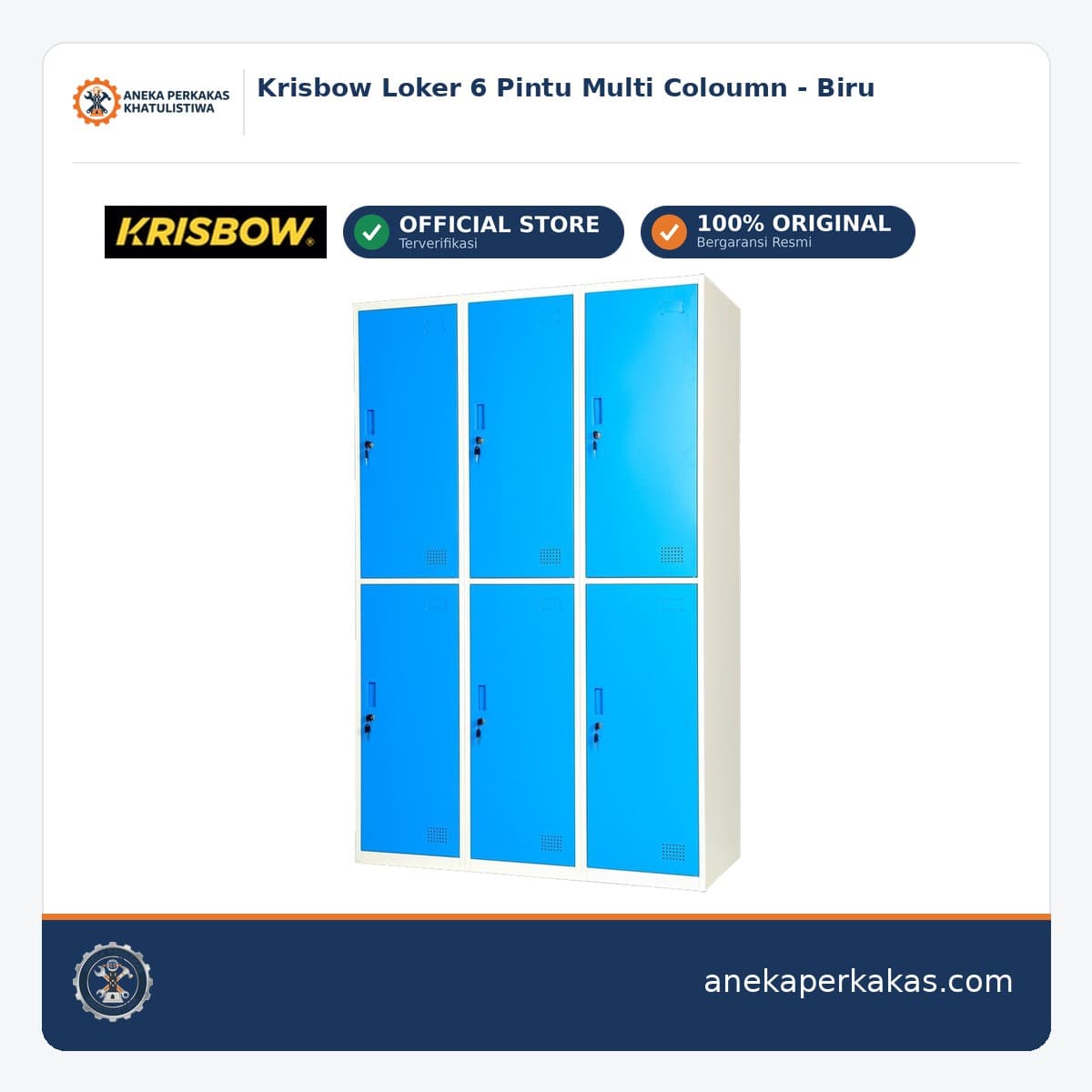 Krisbow Loker 6 Pintu Multi Coloumn - Biru