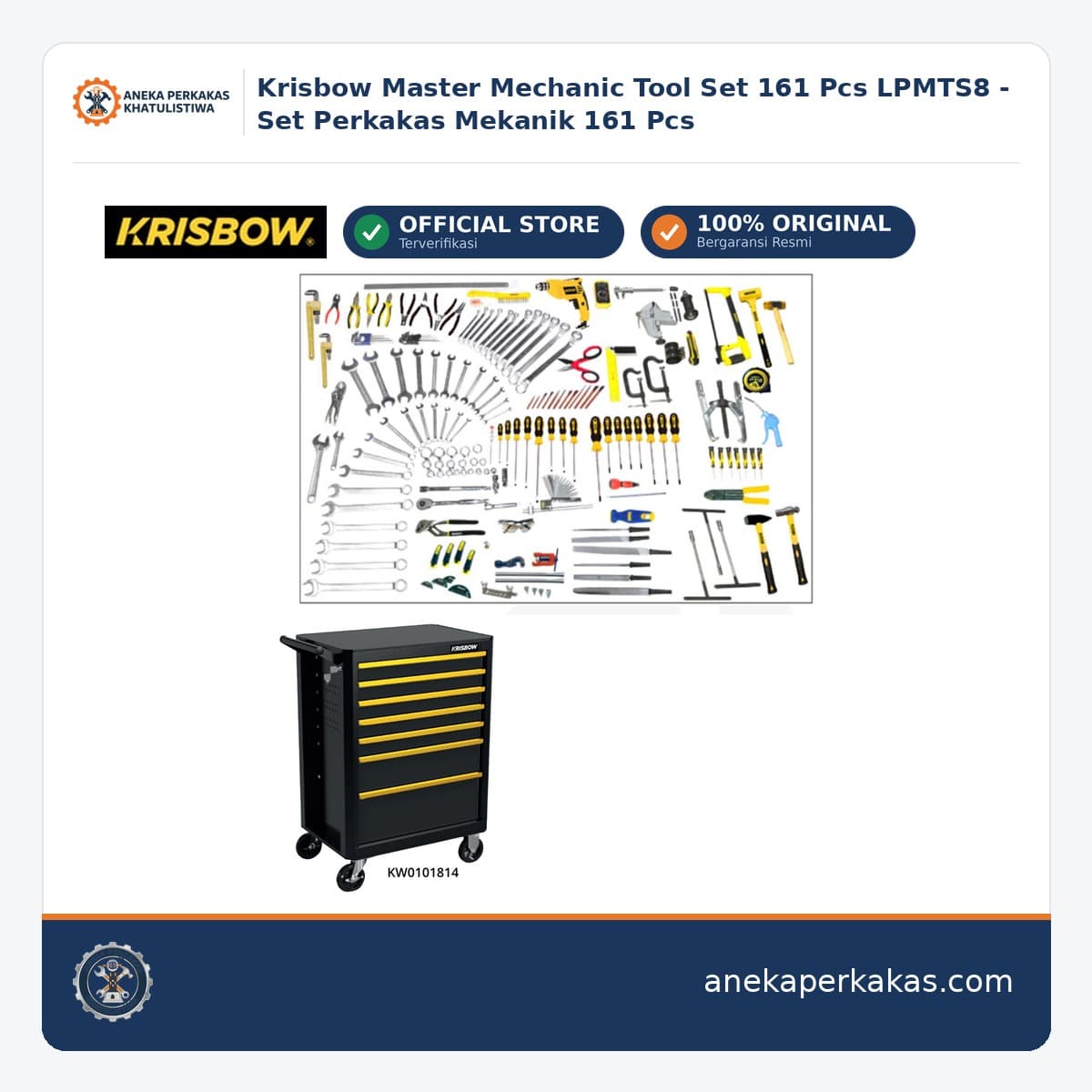 Krisbow Master Mechanic Tool Set 161 Pcs LPMTS8 - Set Perkakas Mekanik 161 Pcs