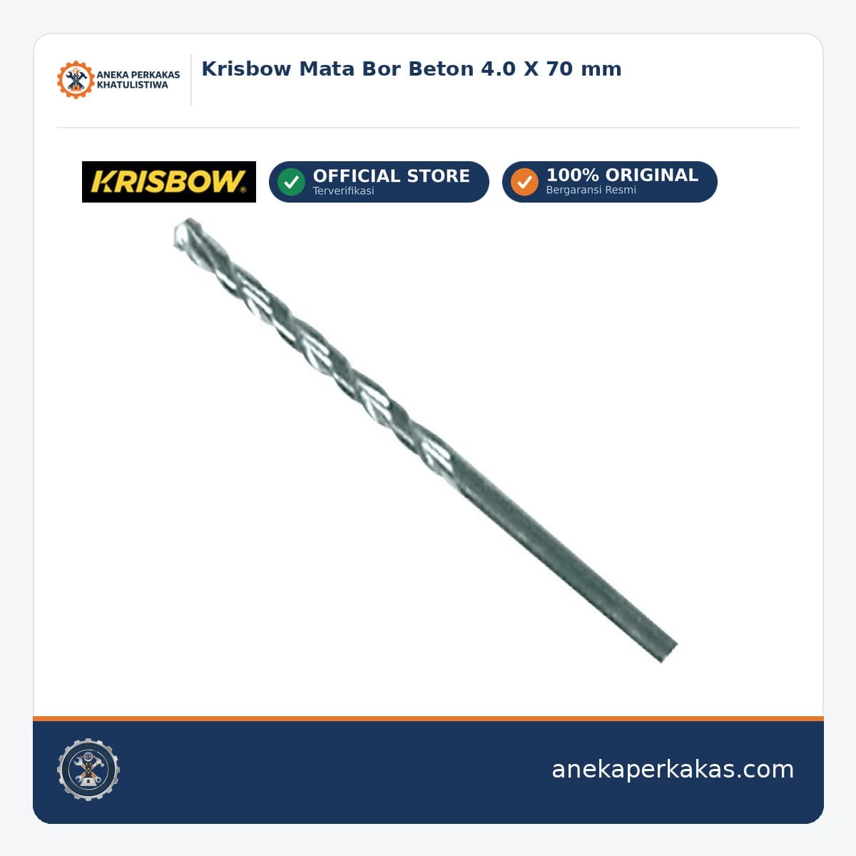 Krisbow Mata Bor Beton 4.0 X 70 mm