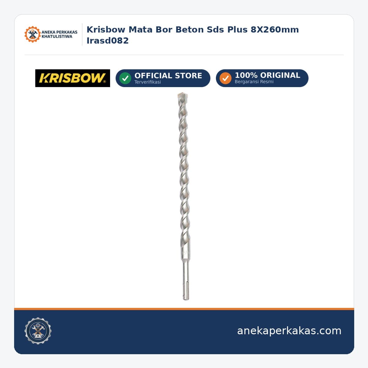 Krisbow Mata Bor Beton Sds Plus 8X260mm Irasd082