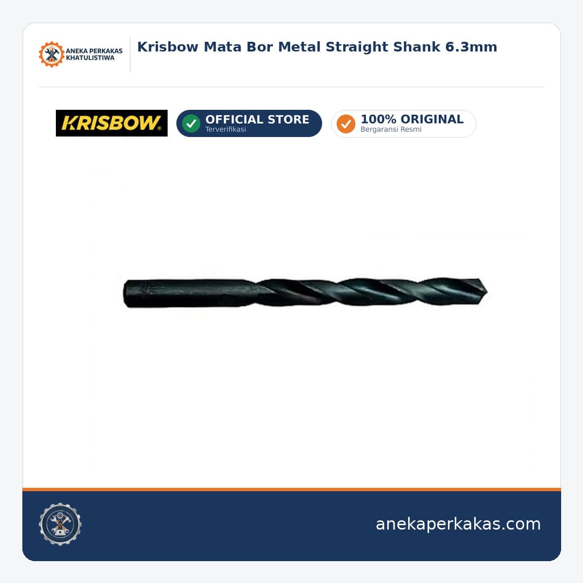Krisbow Mata Bor Metal Straight Shank 6.3mm