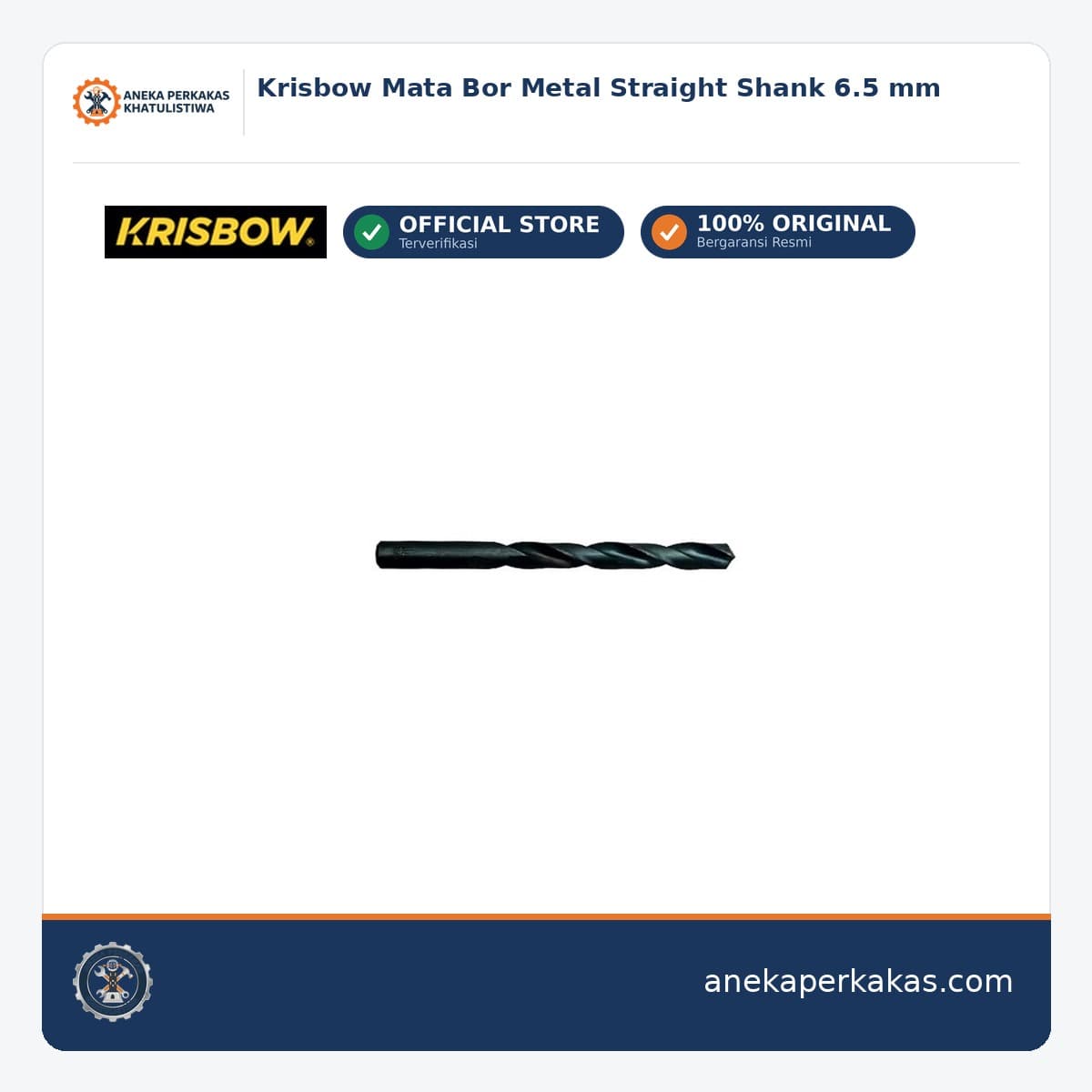 Krisbow Mata Bor Metal Straight Shank 6.5 mm