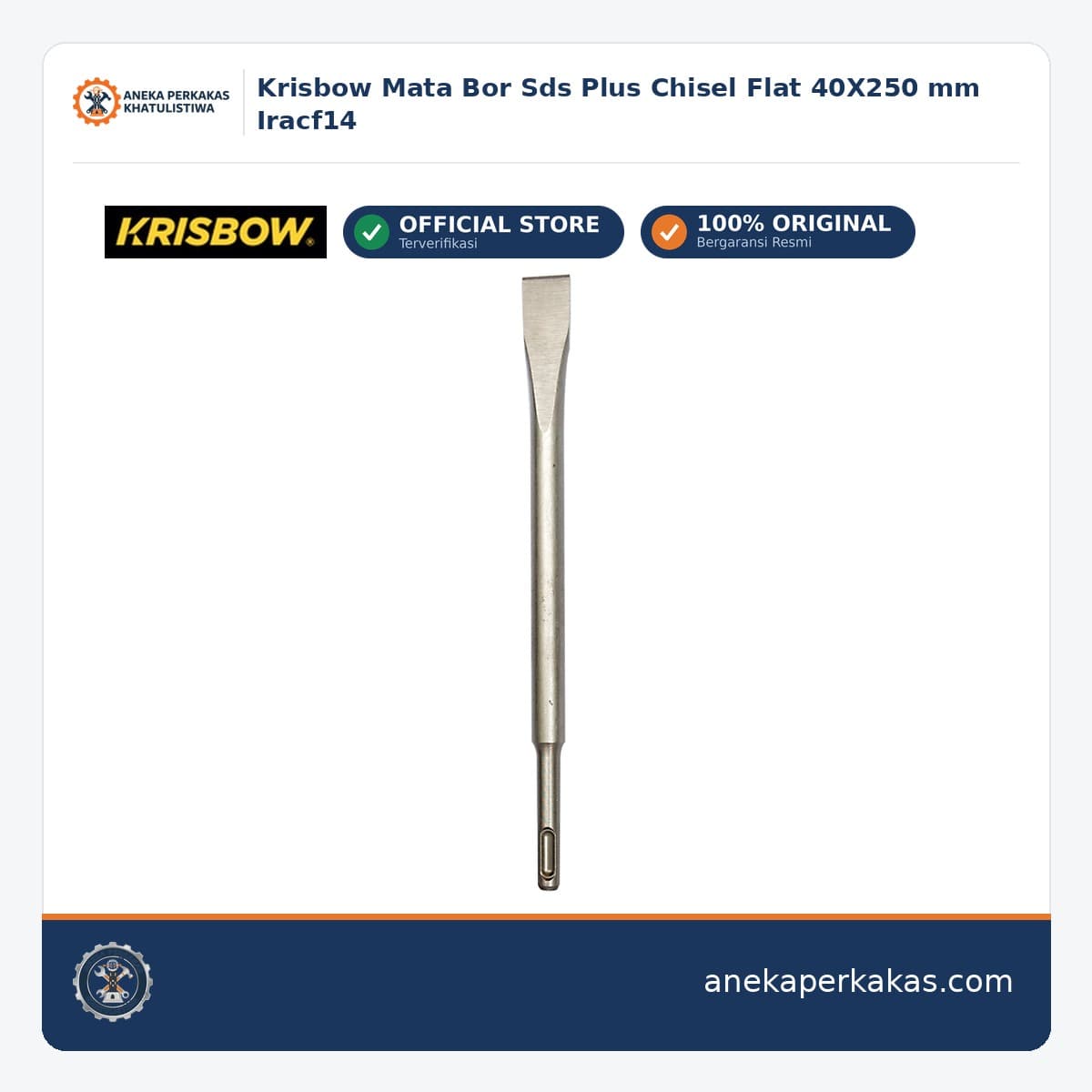 Krisbow Mata Bor Sds Plus Chisel Flat 40X250 mm Iracf14
