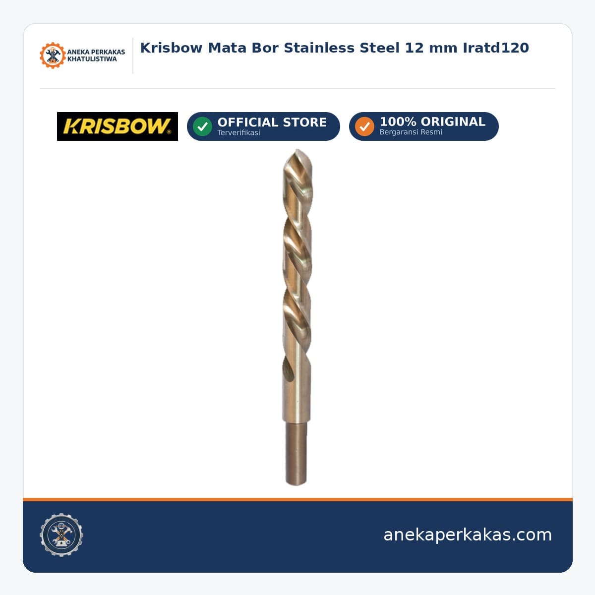 Krisbow Mata Bor Stainless Steel 12 mm Iratd120