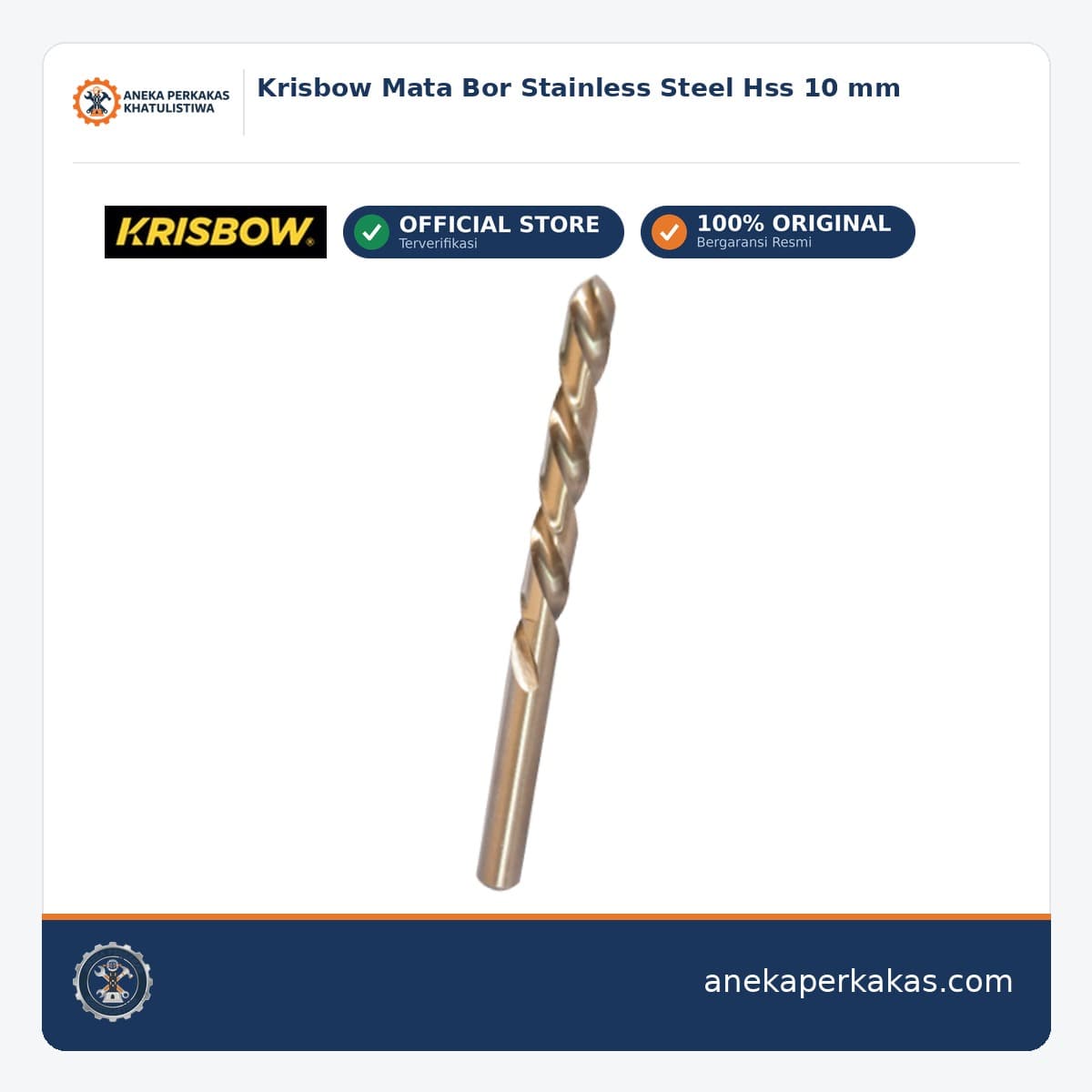 Krisbow Mata Bor Stainless Steel Hss 10 mm