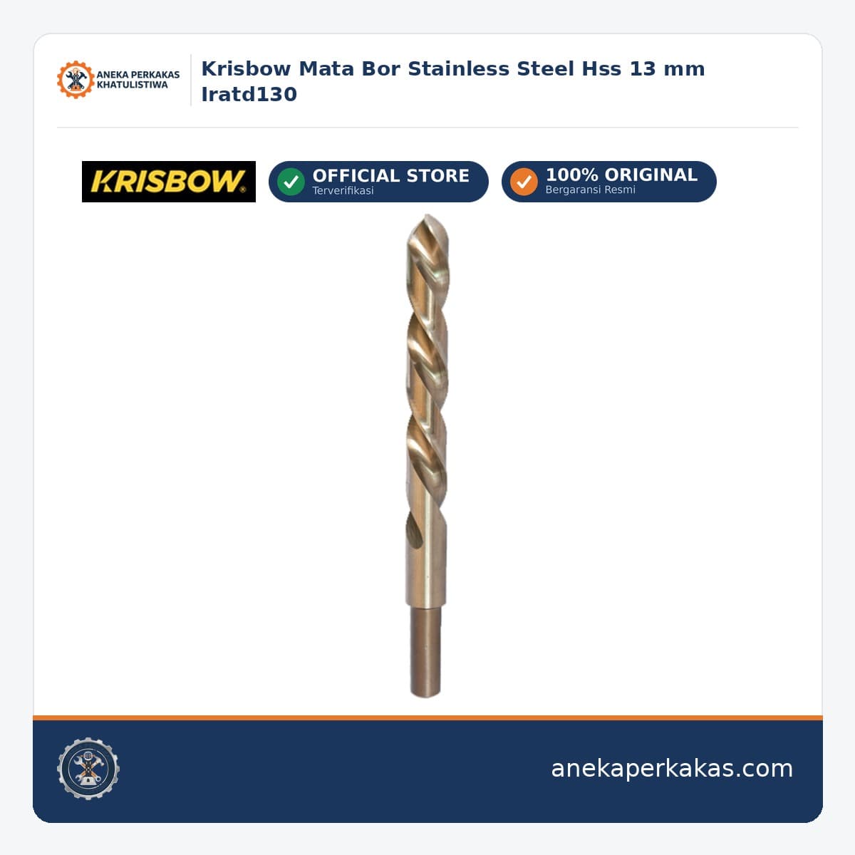 Krisbow Mata Bor Stainless Steel Hss 13 mm Iratd130