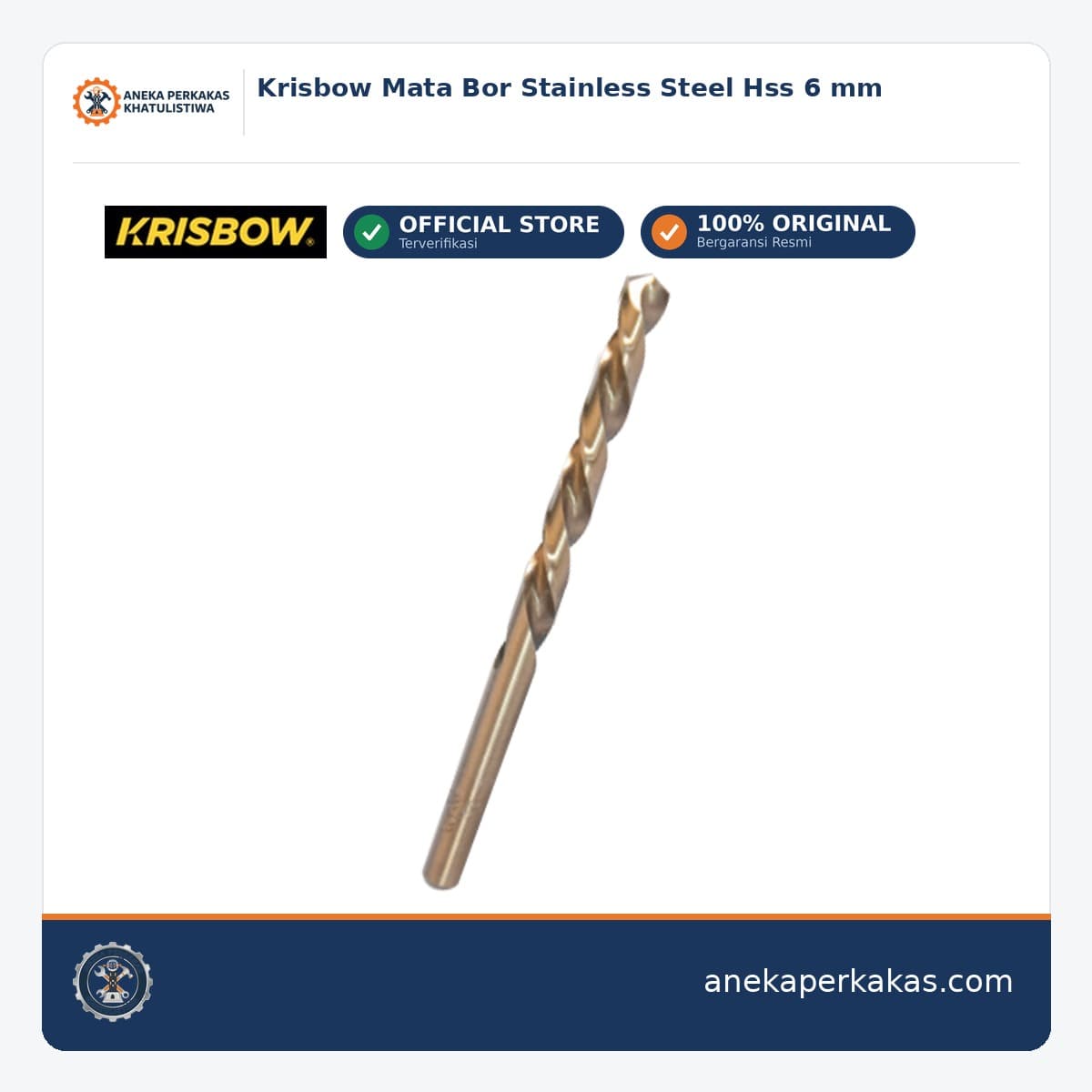 Krisbow Mata Bor Stainless Steel Hss 6 mm
