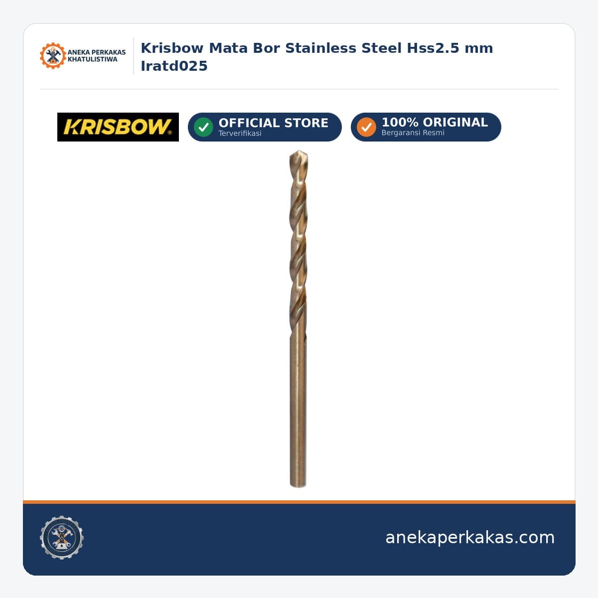 Krisbow Mata Bor Stainless Steel Hss2.5 mm Iratd025