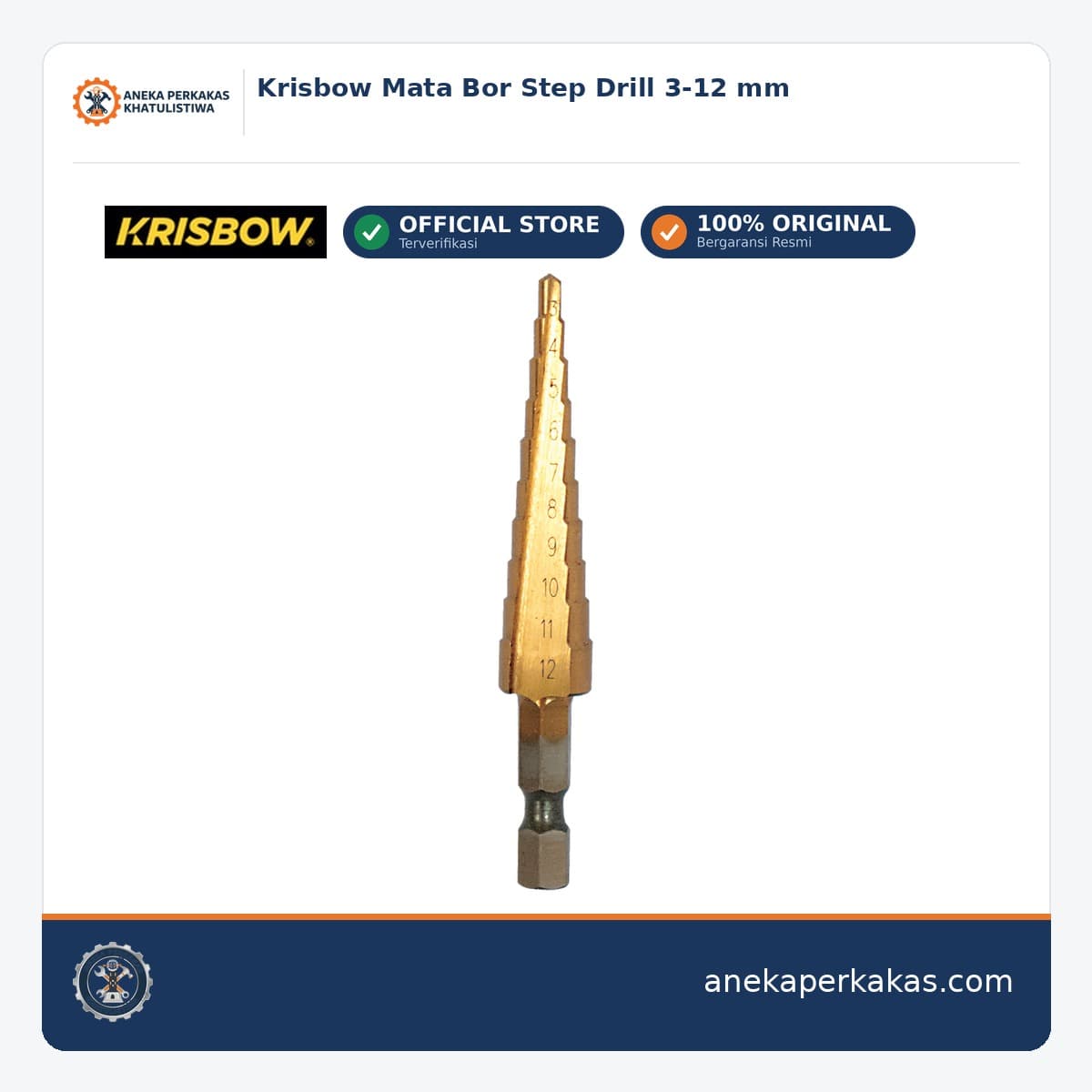 Krisbow Mata Bor Step Drill 3-12 mm
