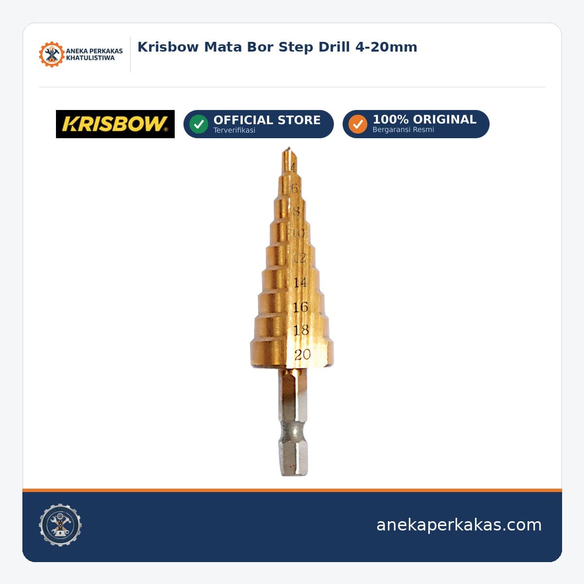 Krisbow Mata Bor Step Drill 4-20mm