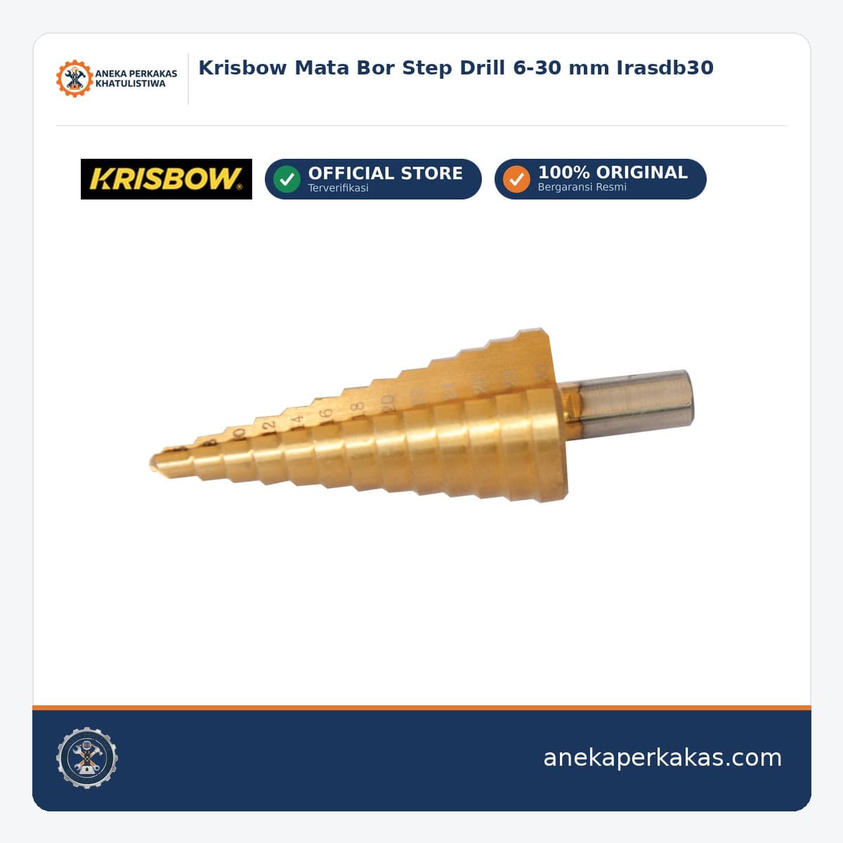 Krisbow Mata Bor Step Drill 6-30 mm Irasdb30