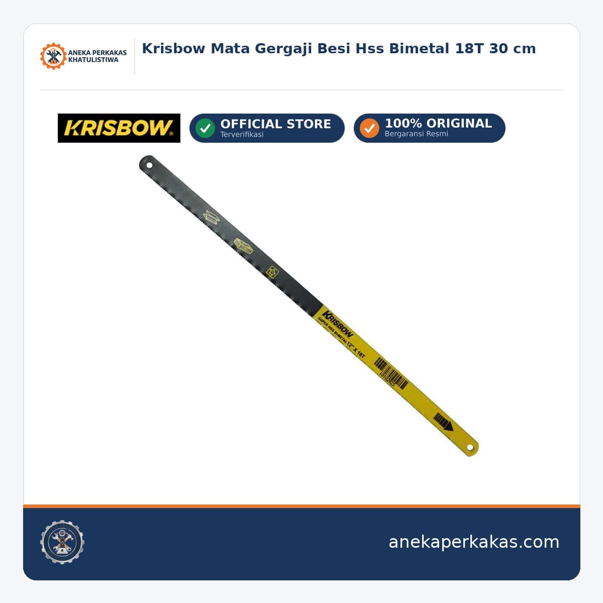 Krisbow Mata Gergaji Besi Hss Bimetal 18T 30 cm
