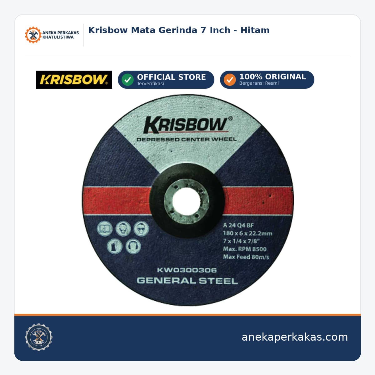Krisbow Mata Gerinda 7 Inch - Hitam