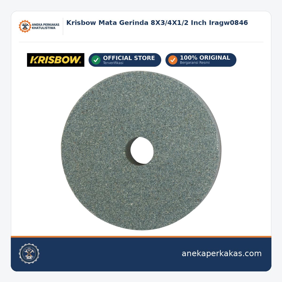 Krisbow Mata Gerinda 8X3/4X1/2 Inch Iragw0846