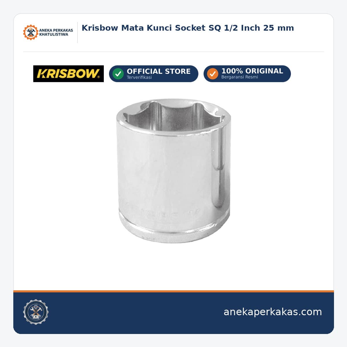 Krisbow Mata Kunci Socket SQ 1/2 Inch 25 mm