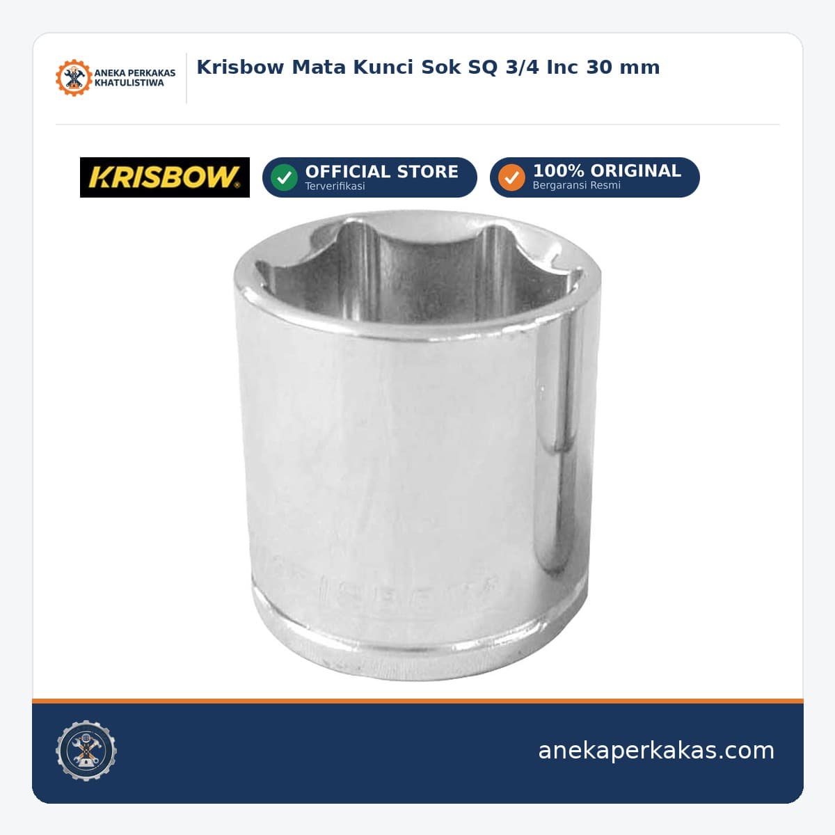 Krisbow Mata Kunci Sok SQ 3/4 Inc 30 mm