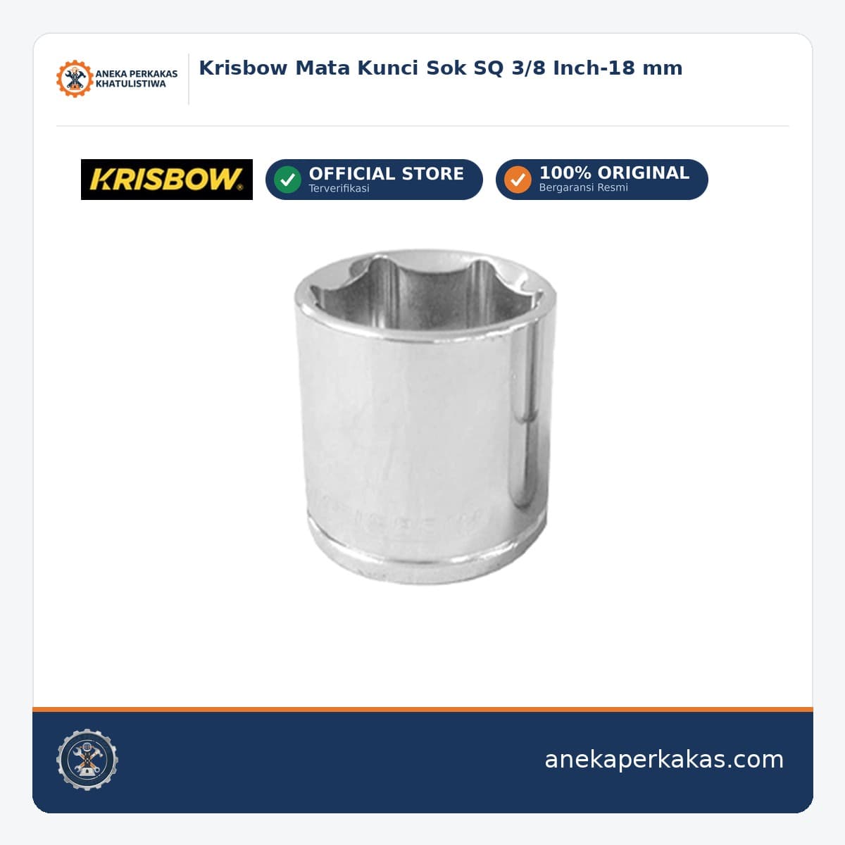 Krisbow Mata Kunci Sok SQ 3/8 Inch-18 mm