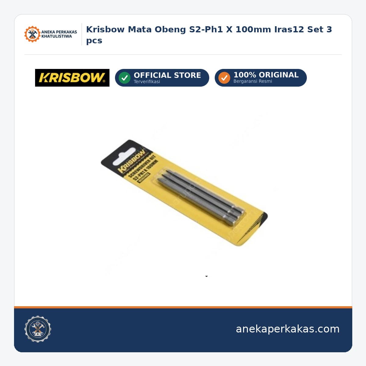 Krisbow Mata Obeng S2-Ph1 X 100mm Iras12 Set 3 pcs