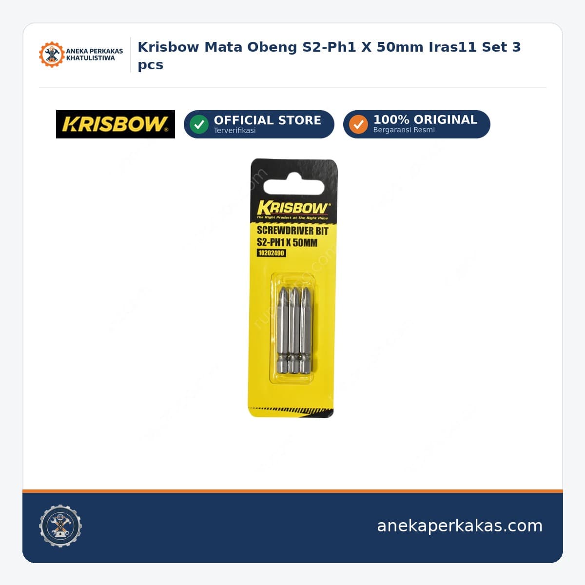 Krisbow Mata Obeng S2-Ph1 X 50mm Iras11 Set 3 pcs