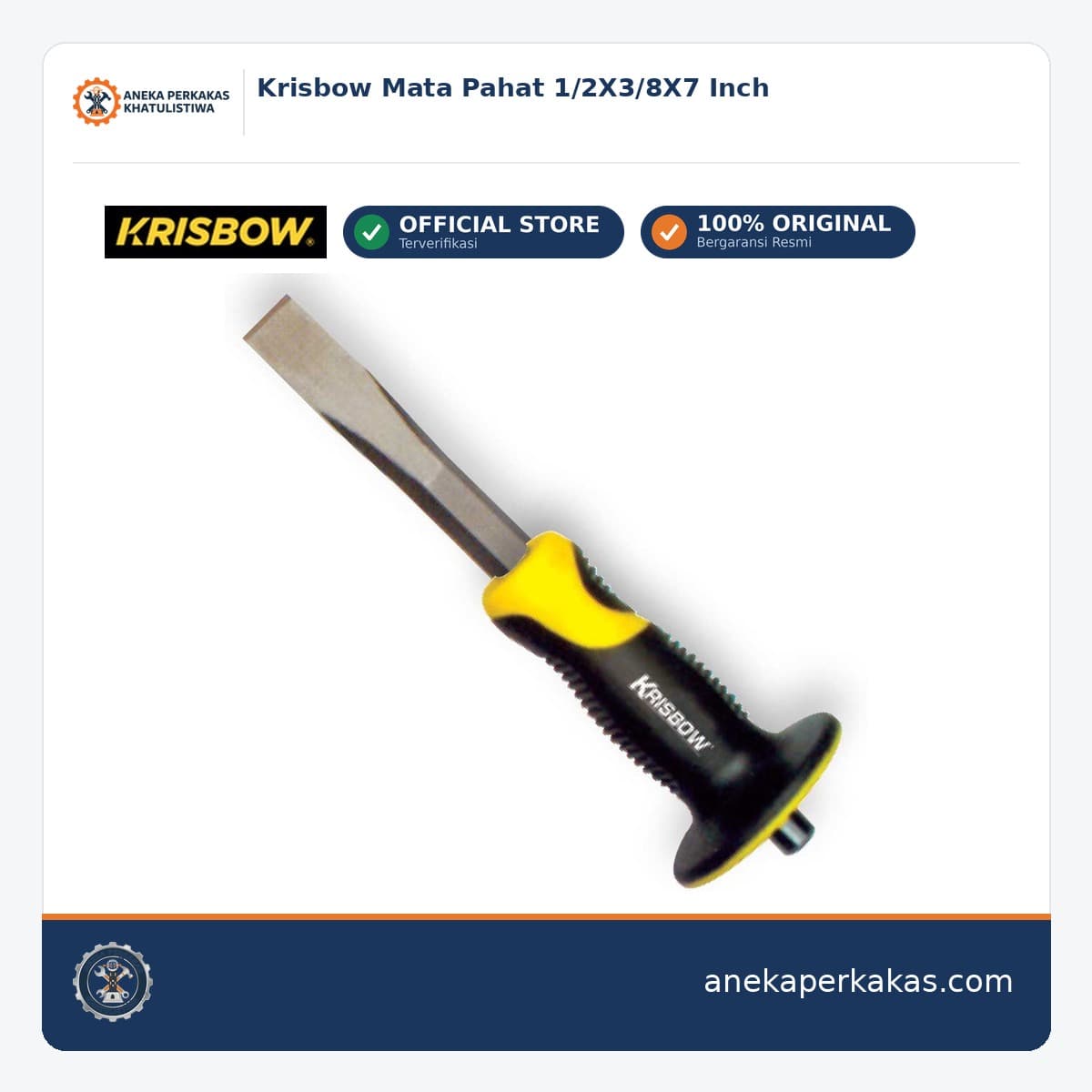 Krisbow Mata Pahat 1/2X3/8X7 Inch