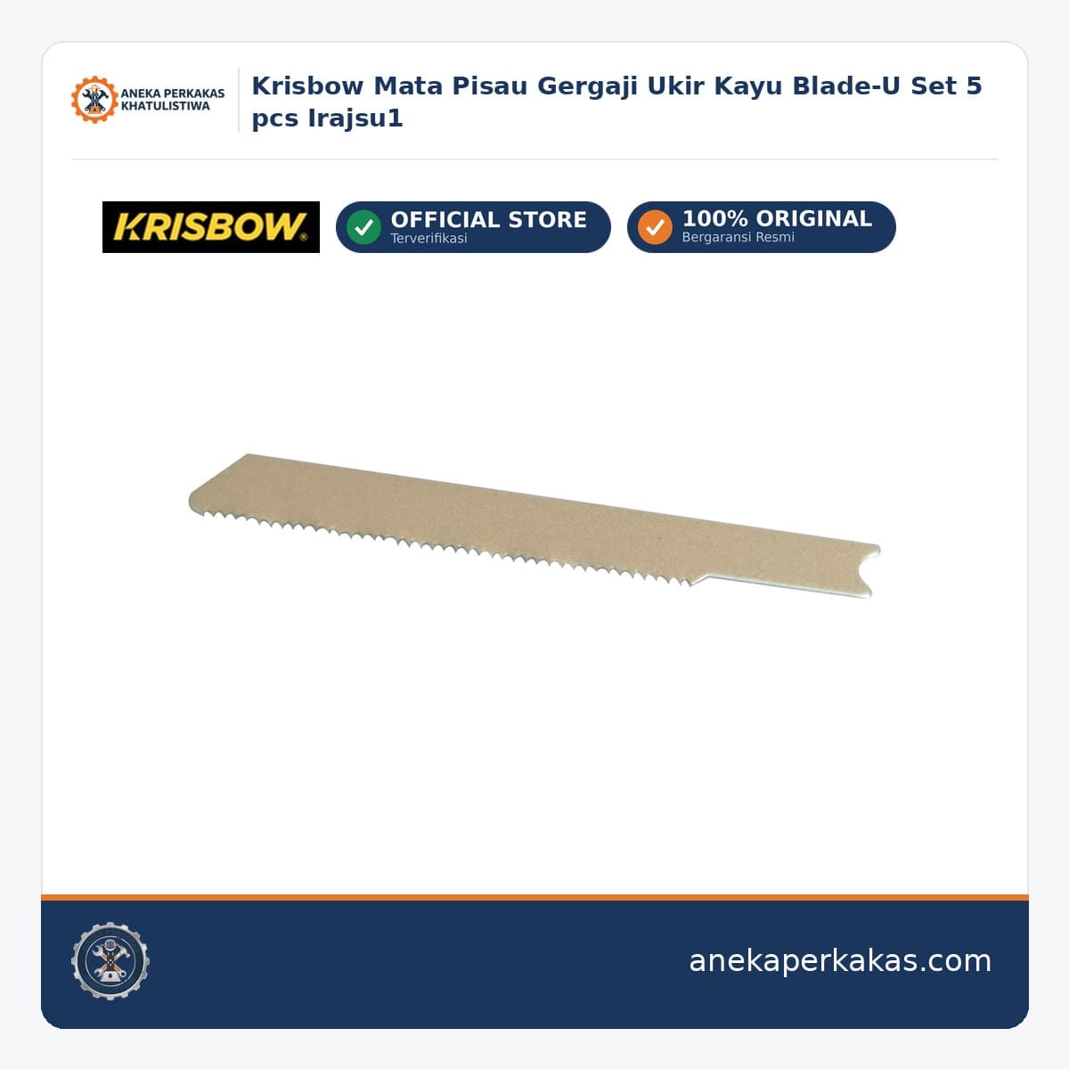 Krisbow Mata Pisau Gergaji Ukir Kayu Blade-U Set 5 pcs Irajsu1