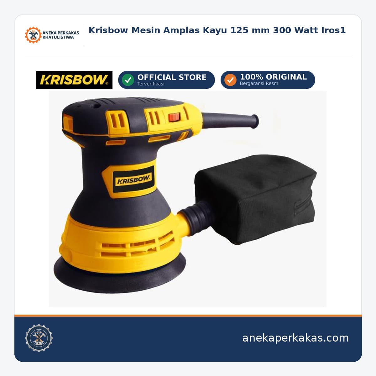 Krisbow Mesin Amplas Kayu 125 mm 300 Watt Iros1