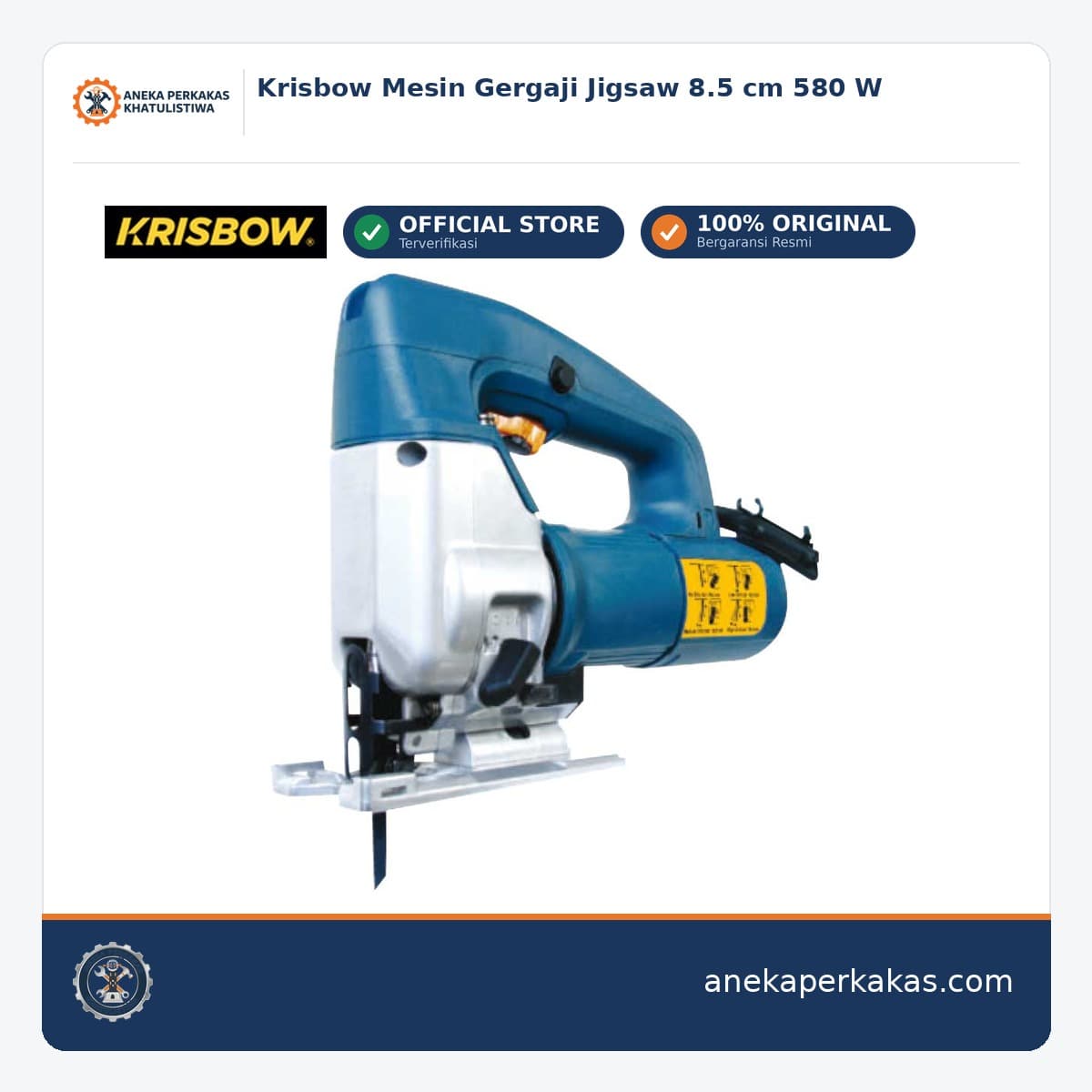 Krisbow Mesin Gergaji Jigsaw 8.5 cm 580 W
