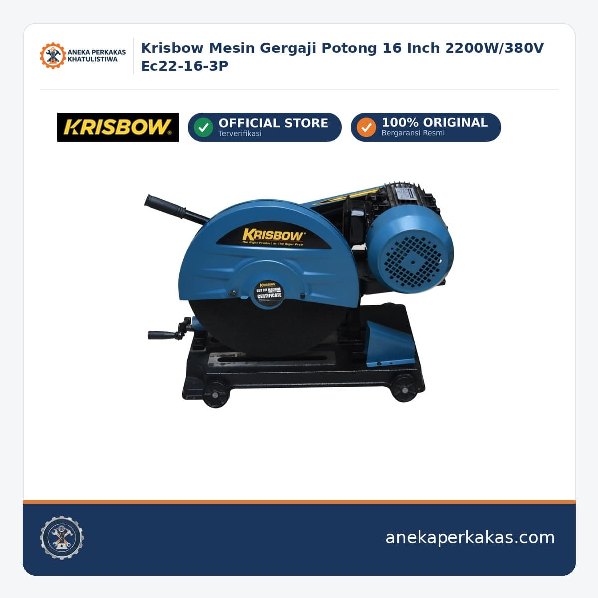 Krisbow Mesin Gergaji Potong 16 Inch 2200W/380V Ec22-16-3P
