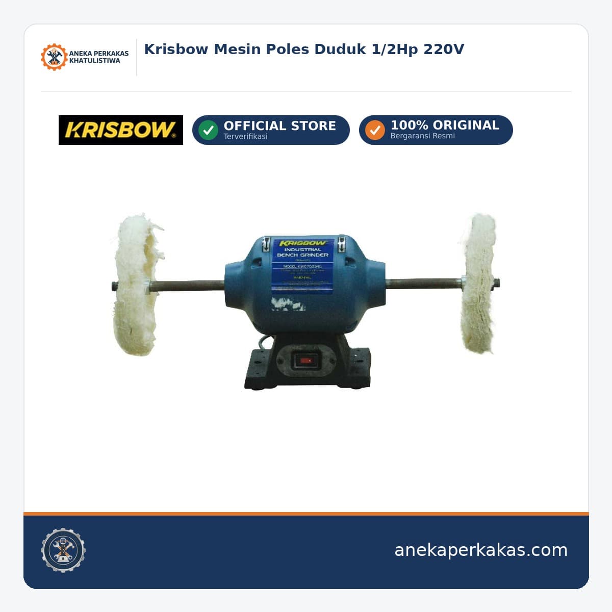 Krisbow Mesin Poles Duduk 1/2Hp 220V