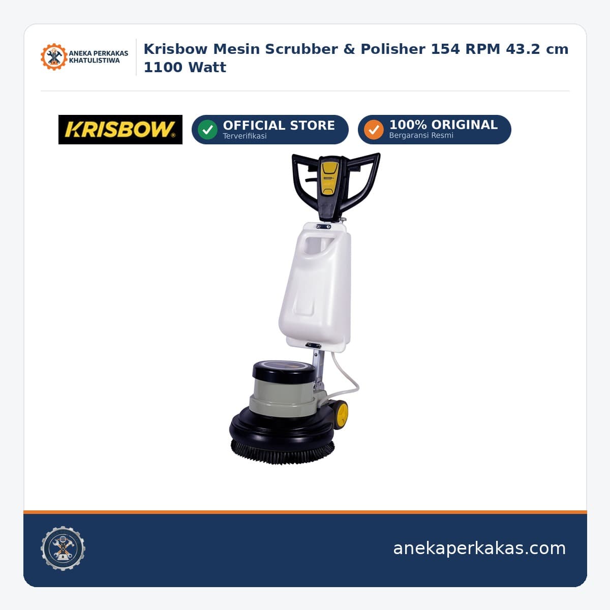 Krisbow Mesin Scrubber & Polisher 154 RPM 43.2 cm 1100 Watt