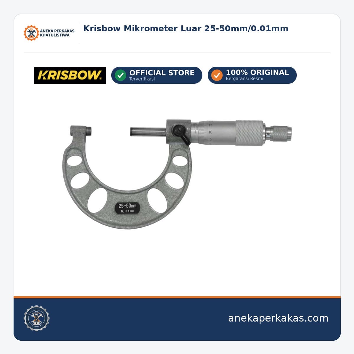 Krisbow Mikrometer Luar 25-50mm/0.01mm