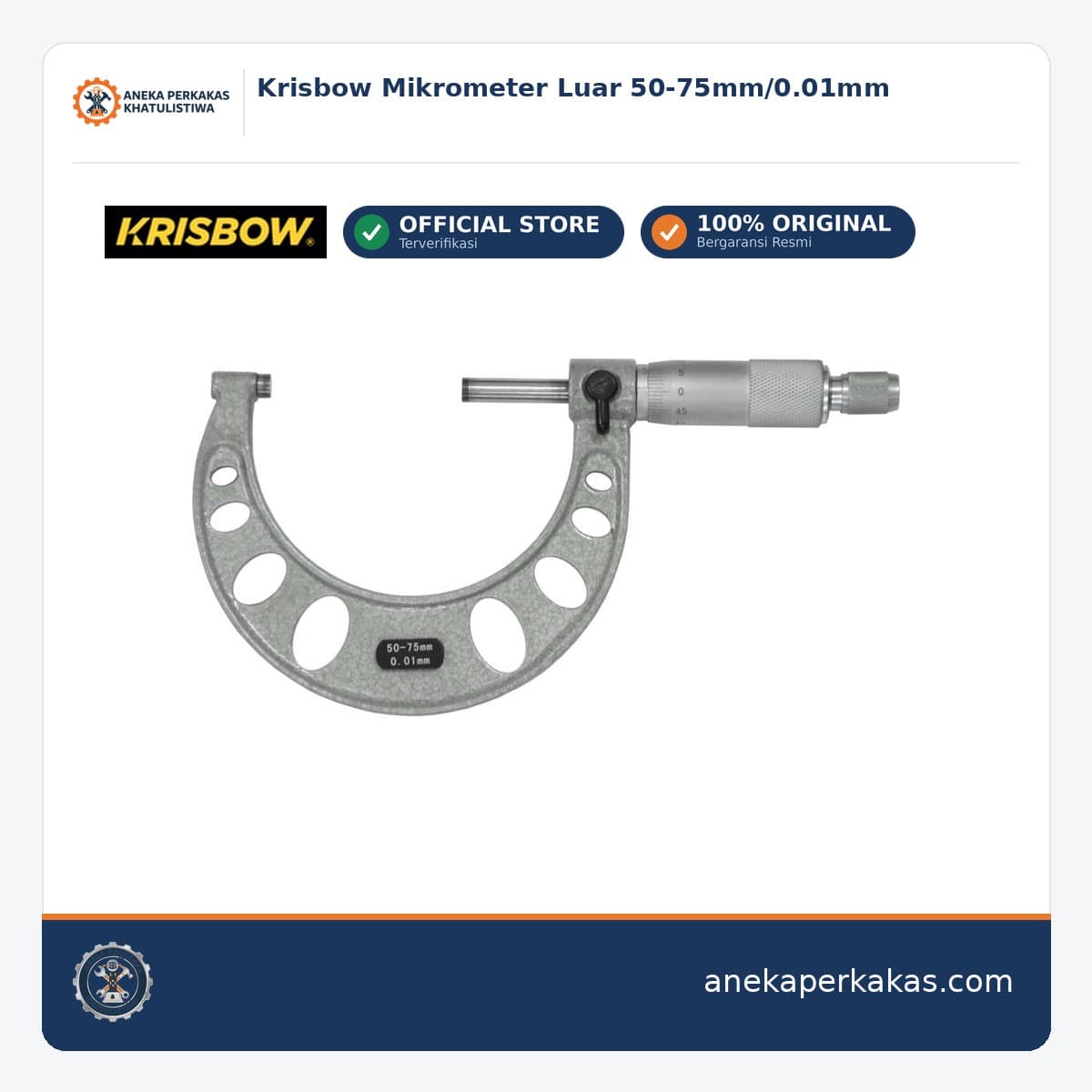 Krisbow Mikrometer Luar 50-75mm/0.01mm