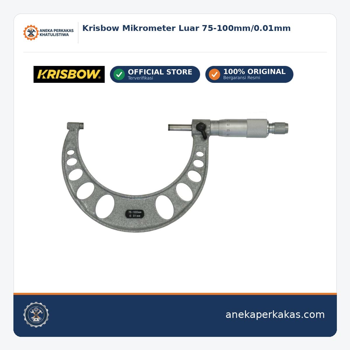 Krisbow Mikrometer Luar 75-100mm/0.01mm