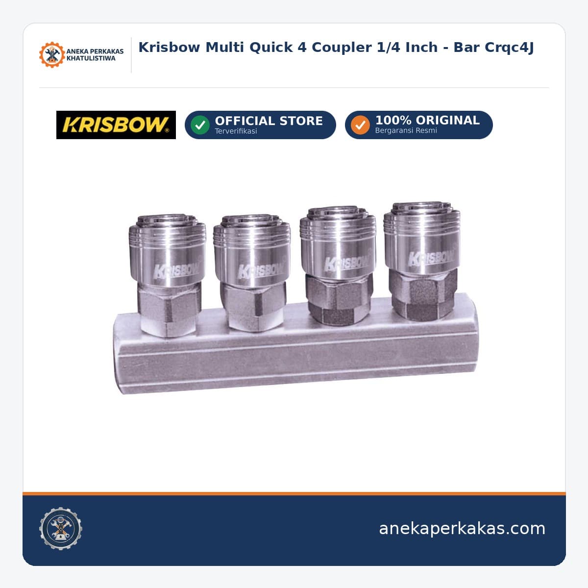 Krisbow Multi Quick 4 Coupler 1/4 Inch - Bar Crqc4J
